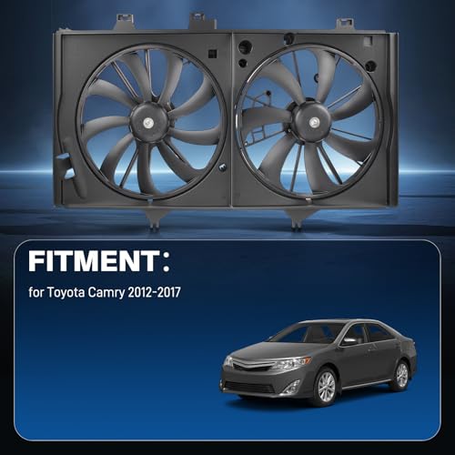 AUTOKAY Dual Condenser Cooling Radiator Fan for Toyota Camry 2012-2017 2.5L L4 Engine Replace TO3115169 622760