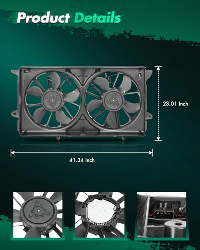SCITOO 624050 Radiator Dual Cooling Fan Compatible for 2015-2020 for Cadillac for Escalade 2015-2020 for Cadillac for Escalade ESV 2014-2019 for Chevrolet for Cheyenne
