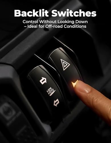 KEMIMOTO UTV Turn Signal Kit with 110D Horn, Plug and Play UTV ATV Blinker with Rocker Switch, Universal Street Legal Kit Compatible with Polaris, Can-Am, Kawasaki (Without License Plate Holder)