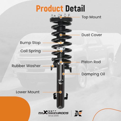 maXpeedingrods 4Pcs Front Struts & Sway Bar Links for Honda Accord 2008-2012, 172562L 172562R Shock Absorbers Complete Strut with Coil Spring Assembly