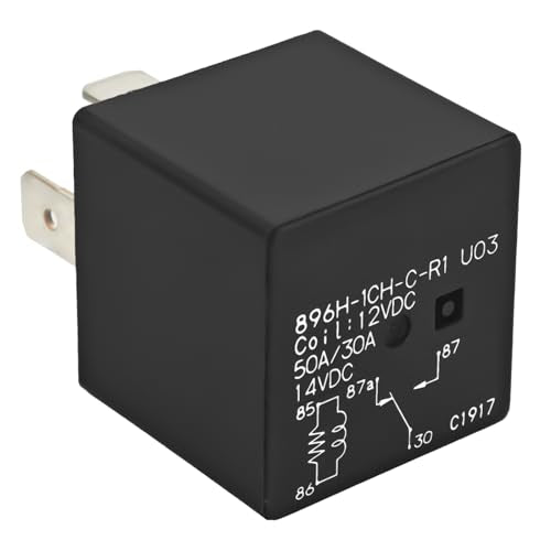 Relay 896H-1CH-C-R1-U03 (Set of 4), 5 Pins Plug-in 12VDC SPDT 50A 12V Terminal Flux Tight Automotive Relay