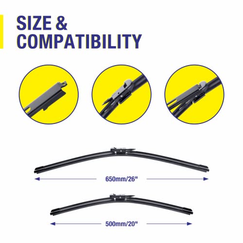 5 PLUS Custom-Fit Wipers fits Toyota Avalon 2005-2012 Wiper Blades