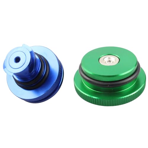 Onseeda Billet Aluminum Blue Diesel Exhaust Fluid Cap,DEF Cap & Green Fuel Cap fit for Dodge Ram Cummins EcoDiesel 1500/2500/3500/4500/5500 2013-2023 Pick-up Truck,Diesel Fuel Cap