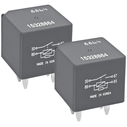 Automotive Relay 15328864 (Pack of 2) – D1741C 12V 40A 4-Pin SPDT Automotive Relay 12193604 13503102 Replacement – A/C Compressor, Starter & Fan Control for Chevy Silverado, GMC, Buick