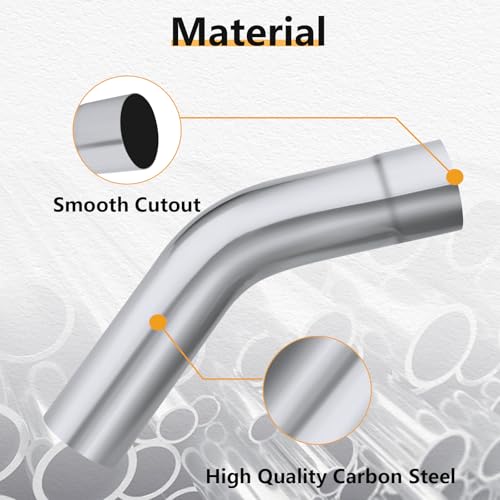 LCGP 45 Degree Exhaust Tube 3"OD Made of Super Quality Mild Steel DIY Exhaust Pipe