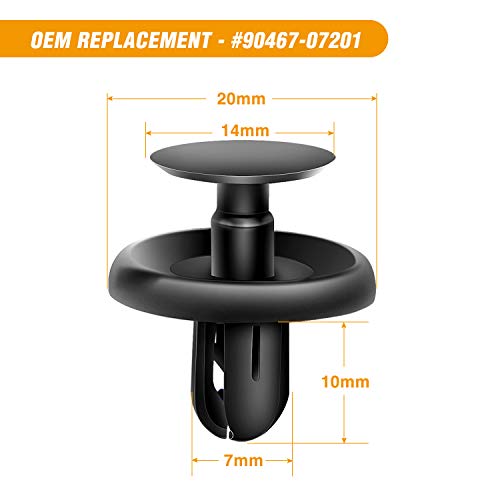 GOOACC Engine Under Cover Push-Type Retainer Lexus & Toyota Clips 90467-07201 OEM Replacement Fasteners - 40PCS
