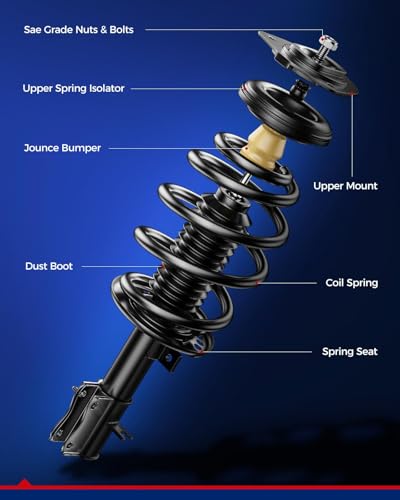 KAX Front Struts Assembly Kit Fit for Camry 2012 2013 2014 2015 2016 2017,Complete Strut Assembly 172992 172993 Shock Absorber with Coil Spring Assemblies Set of 2 Amortiguadores Delanteros 4SAA725