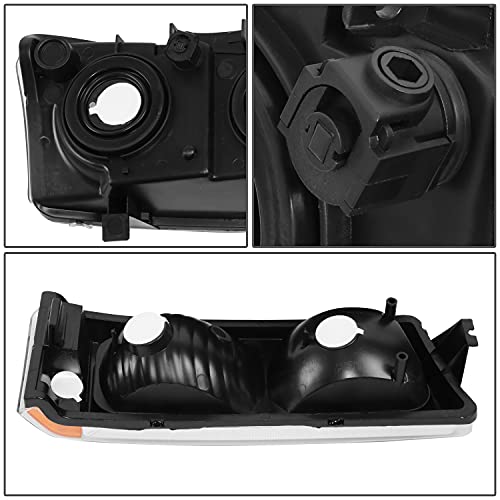 DNA MOTORING Pair Headlight Assembly Compatible with 2003-2006 Chevy Silverado 1500 2500 3500 1500 HD 2500 HD Avalanche 1500 2500, w/o Factory Cladding, Chrome/Amber, HL-OH-CS03-4P-CH-AM