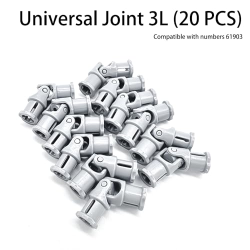 TZBTSTEAM 20pcs New Light Grey Universal U Joint 3L Compatible with legoes (61903/62520c01) Suspension & Drivetrain Robot Motor Robotics Advanced Building mindstorms EV3 NXT Part