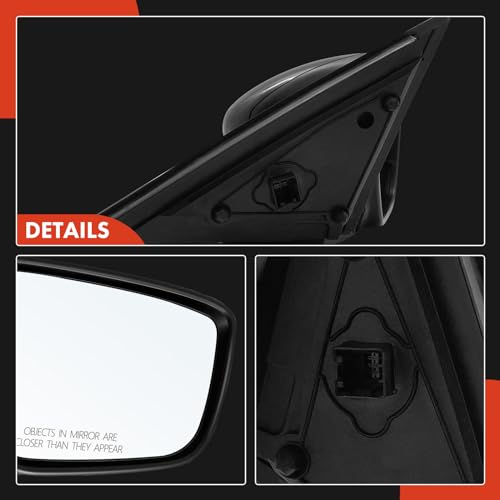 A-Premium Pair (2) Driver and Passenger Side Power Door Mirror - Compatible with Honda Accord 2008 2009 2010 2011 2012 - Heated Manual Folding Black Outside Rear View Mirror - Replace# 76258TA5A11