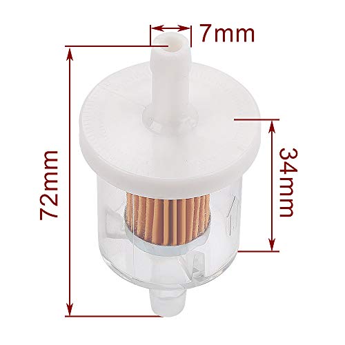 AloneGoer 12pcs 40 Micron 1/4" Inline Fuel Filter Compatible with Ka-wasaki FH430V FH451V FH500V 49019-0027 691035 493629 84001895 Dirt Street Motorcycle Motor Lawn Mower Tractor