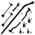 Detroit Axle - 10pc Suspension Kit for 2007-2017 Jeep Wrangler, 2018 Wrangler JK, 4 Front Upper & Lower Ball Joints 2 Rear Sway Bars 4 Inner Outer Tie Rod Ends Replacement
