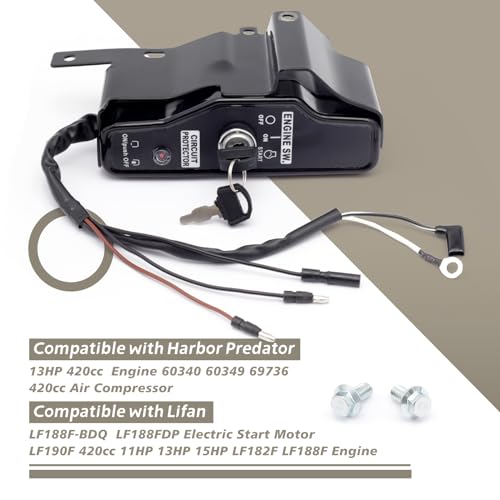 YIYANTO Ignition Switch Box Compatible with Harbor Predator 13HP 420cc Engine 60340 60349 69736, Ignition Switch Control Box Replacement for Equipment with 420cc Motor
