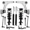 Detroit Axle - FWD Front End Suspension Kit for 2013-2020 Ford Fusion, Lower Control Arms w/Ball Joint Tie Rods Sway Bars Struts & Coil Spring Rear Shock Absorbers Replacement