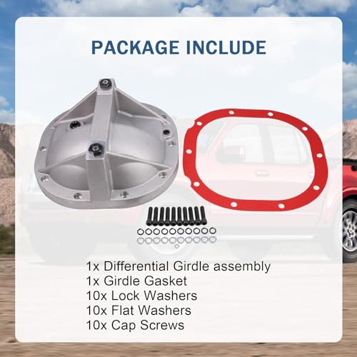 RALBDX 8.8 Differential Cover Rear End Girdle System Compatible with Ford Mustang 1979-2004, F-150, Explorer Sport Trac, Bronco, Ranger, Panther 8.8" rear diff cover & Hardware