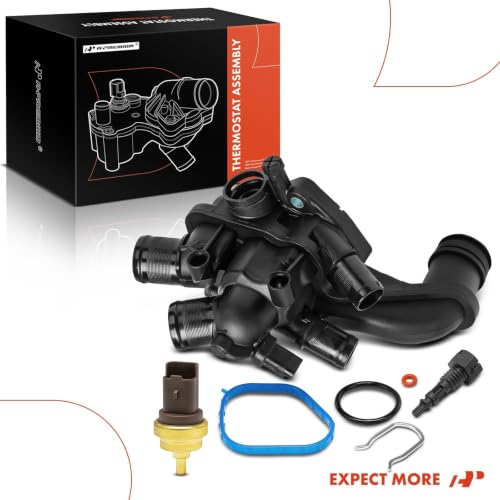 A-Premium Engine Coolant Thermostat and Housing Assembly with Sensors - Compatible with Mini Cooper 2007-2013, Cooper Countryman 2011-2013 - DOHC, 1.6L - Replace# 11537534521