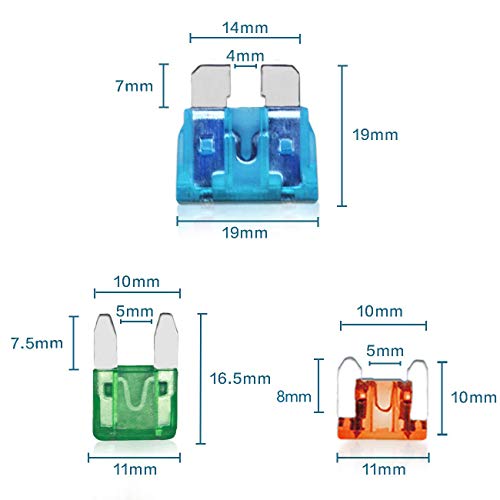 282Pcs-Car Fuses Assortment Kit,Blade-Type Automotive Fuses,Automotive Fuses-Standard&Mini&Low Profile Mini(2A/5A/7.5A/10A/15A/20A/25A/30A),Replacement Fuses for Car/RV/Truck/Motorcycle
