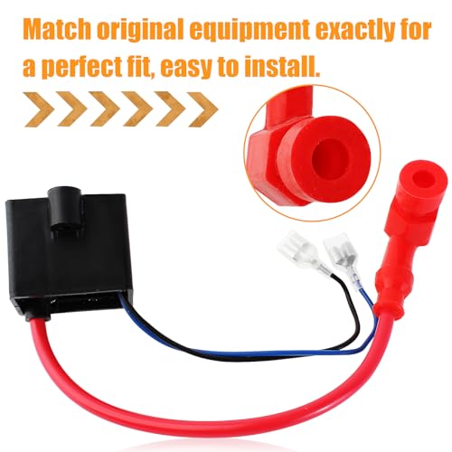 QAZAKY High Performance CDI Ignition Coil Compatible with 49cc - 50cc 60cc 66cc 80cc 2-stroke Engine Motor Motorized Bicycle Bike With Mounting Parts