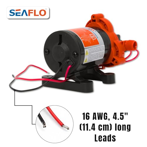 SEAFLO 33 series RV Water Pump - 12V, 3.0 GPM 45 PSI Diaphragm Pump, Self Priming On Demand Fresh Water Pump for RV Camper Boat Marine, Self Priming Pressure Pump, NSF UL 4-Year Warranty