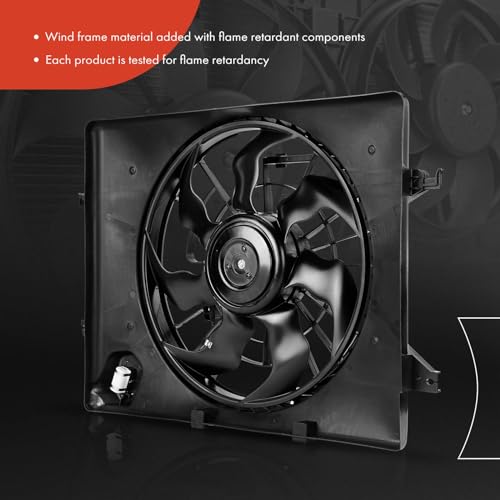 A-Premium Engine Radiator Cooling Fan Assembly Compatible with Hyundai & Kia Models - Sonata 2011-2013 2.4L, Optima 2012-2013 2.4L, Gas