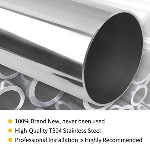 FGJQEFG 2.25 Inch Straight DIY Custom Mandrel Exhaust Pipe Tube Pipe, 30 Inch Length, 2.25'' OD Mandrel Straight Pipe, T304 Stainless Steel, Universal Fitment - 1PC