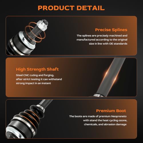 Front Right Passenger Side CV Axle Half Shaft Assembly Compatible With 2006 2007 2008 2009 2010 2011 2012 2013 2014 2015 for Honda Civic 1.8L w/Automatic Trans cv axle shaft 66-4233 NCV36569