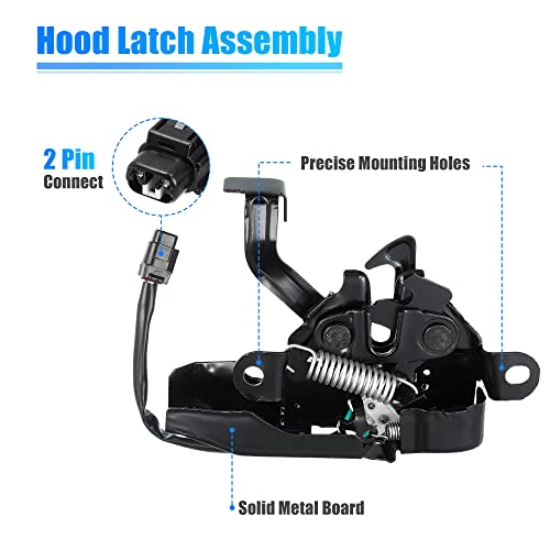 X AUTOHAUX 53510-06180 Car Engine Hood Latch Lock for Toyota Camry 20017 2008 2009 2010 2011 Hood Latch Assembly Hood Lock Assy 5351006180