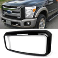 MIC Front Grille Frame Surround Shell Panel Compatible with 2011-2016 F250 F350 F450 Super Duty (Tuxedo Black)