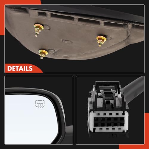 A-Premium Pair (2) Side View Mirror - Compatible with Chevy & GMC -Silverado 1500 2500 3500 HD, Avalanche, Suburban, Tahoe, Sierra, Yukon - Power Heated Manual Folding Driver and Passenger Side Mirror