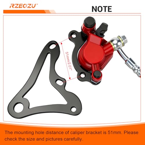 RZEOZU Mini Bike Hydraulic Brakes Kit with Rear Brake Caliper Mounting Bracket Adapter Replacement for GMB100 Monster Mega Moto MM80 80cc 105cc Minibike Coleman RB100 RT100 Parts