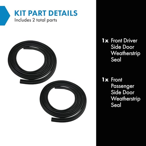 TRQ Door Weatherstrip Seal Kit Front Driver & Passenger Side Compatible with 1995-2004 Chevrolet Blazer 1995-2001 GMC Jimmy