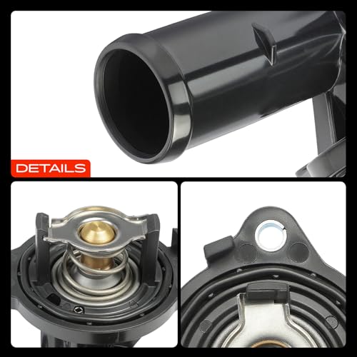 A-Premium Engine Coolant Thermostat Housing Assembly with Seal Compatible with Jeep Grand Cherokee 2011-2020, Wrangler 2012-2017, Wrangler JK 2018 & Dodge Durango 2011-2015, 3.6L, Replaces# 5184651AH