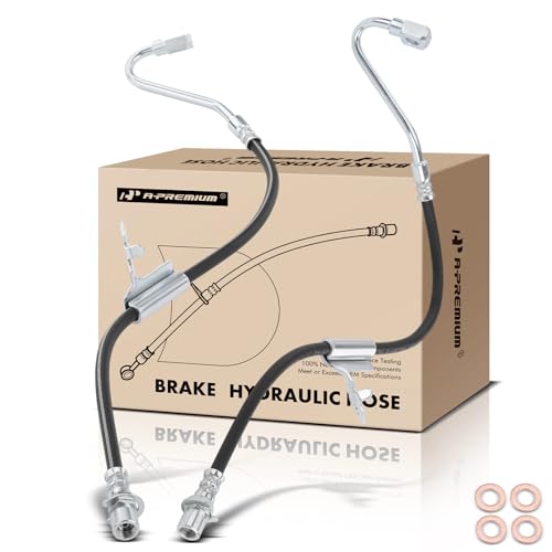 A-Premium Front Side Brake Hydraulic Hose Compatible with Chevy, GMC and Oldsmobile Models - Blazer Jimmy 2000-2005, S10 Sonoma 2000-2004, Bravada 2000-2001 - Replace# 15158650(Pack of 2)