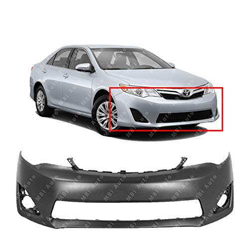 MBI AUTO - Primered, Front Bumper Cover Fascia for 2012 2013 2014 Toyota Camry & Camry Hybrid 12 13 14, TO1000378