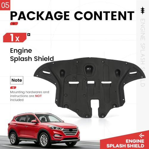BALOCEO Engine Splash Shield Compatible with 2016-2021 Hyundai Tucson Eco Urban Edition Value Replacement for HY1228190 29110D3600-PFM Plastic(PET) Black