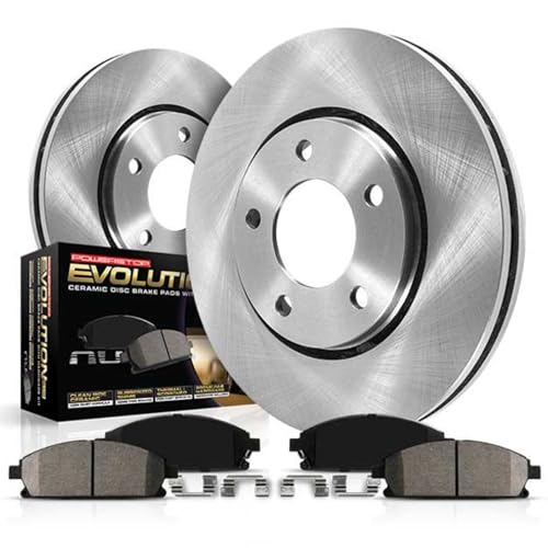 PowerStop Front Brake Kit for Honda Civic 2006-11 - Z17 Ceramic Brake Pads & Disc Rotors Replacement, KOE2384