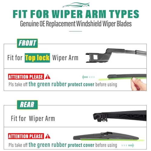 26" 16" 11" Windshield Wiper Blades Replacement for Chevrolet Chevy Trax 2024 2025 2026 Premium All Weather Front Rear Wipers Set - OEM Quality (Pack of 3)