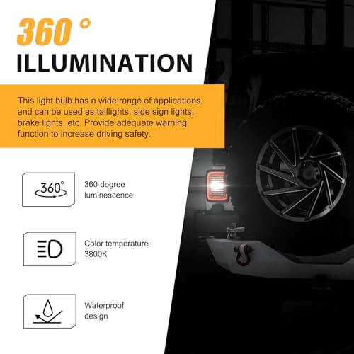 Teybouk 3157 Bulb, 10 PCS Brake Light Bulb, High Brightness Turn Signal Brake Light, Universal Automotive Marker Tail Replacements Accessories for Truck SUV Car (White)