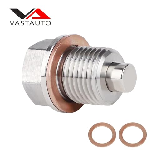 M16 x 1.5 Magnetic Oil Drain Pan Plug,Magnetic Stainless Steel Oil Drain Plug Nut Bolt,with 3 PCS Copper Crush Washer Anti Leakage,Universal Leak-proof Replacement,Fits Most Cars, Motorcycles, Boats