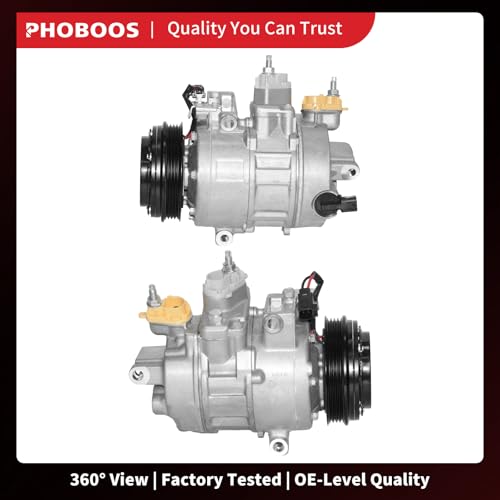 PHOBOOS A/C Compressor with Clutch Compatible with Ford Fusion 2013-2020 L4 1.5L/1.6L/2.0L, Edge 2015-2018 L4 2.0L & Lincoln MKZ 2013-2018 L4 2.0L, Ref. CO-29119C, 198356