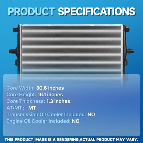 AlpaSpare 13448 Radiator | MT,Without TOC & EOC | 30-3/5" Core | Fits For Ram ProMaster 3500 14-21; Ram ProMaster 2500 14-20; Ram ProMaster 1500 14-20