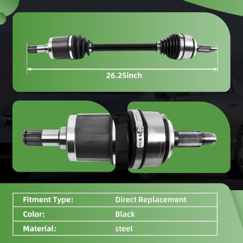 Yunnergo Front Driver CV Axle Compatible with Civic 2006-2011 66-4232