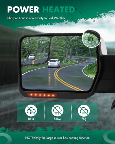 SCITOO Towing Mirrors Compatible for 04-14 for Ford F150 Pickup Pair Set