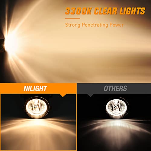 Nilight Fog Lights Assembly Compatible with Honda Civic Sedan Fog Light Assembly 2013 2014 2015 2016 2017 2018 2019 2020 2021 Civic 2015-2020 Fit 2019-2020 HRV
