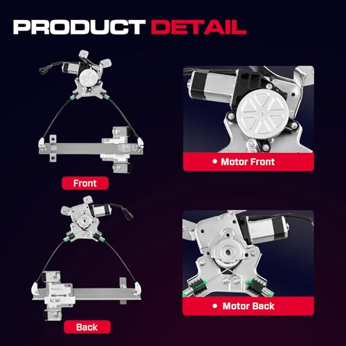 XIMAKA Rear Passenger Side Power Window Regulator with Motor (2 Pins) Fit for 2007-2014 Cadillac Escalade Chevrolet Tahoe Gmc Yukon, 741-391