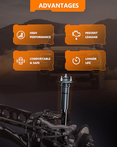 Front Rear Shocks Struts for Chevy 4WD 344266 344263, OCPTY Shock Absorbers Fit 1988-1999 for Chevy K1500/for GMC K1500 1988-1996 1997 1998 99 2000 for Chevy K2500/for GMC K2500 Amortiguadores 4pcs