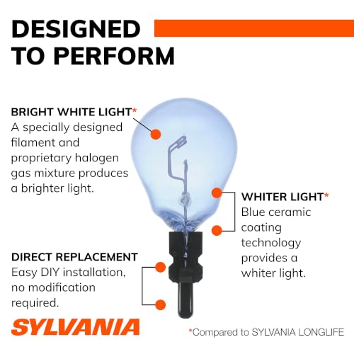 SYLVANIA - 3057 SilverStar Mini Bulb - Brighter and Whiter Light, Ideal for Daytime Running Lights (DRL) and Back-Up/Reverse Lights (Contains 2 Bulbs)
