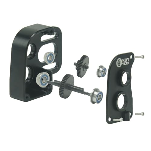 Hot Team Hobby Aluminum DIY Gear Box Gearbox Transmission for SCX24 RC Parts Upgrade Parts (Black)