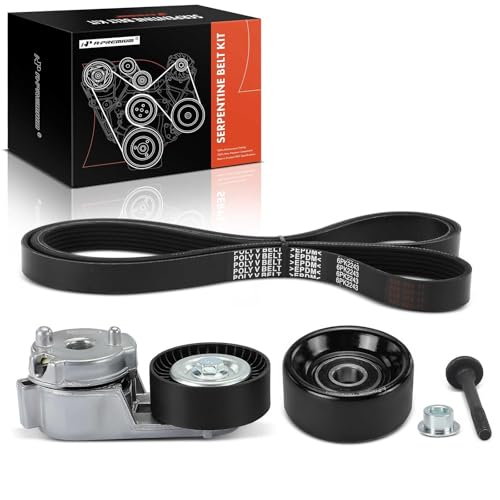 A-Premium Engine Serpentine Belt Drive Kit Compatible with Jeep Cars - WJ Series Grand Cherokee 1999-2004, TJ Series Wrangler 2000-2006 - 4.0L