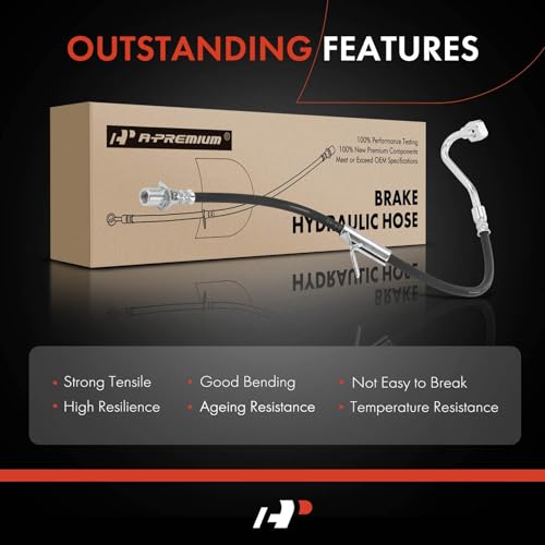 A-Premium Front Side Brake Hydraulic Hose Compatible with Chevy, GMC and Oldsmobile Models - Blazer Jimmy 2000-2005, S10 Sonoma 2000-2004, Bravada 2000-2001 - Replace# 15158650(Pack of 2)